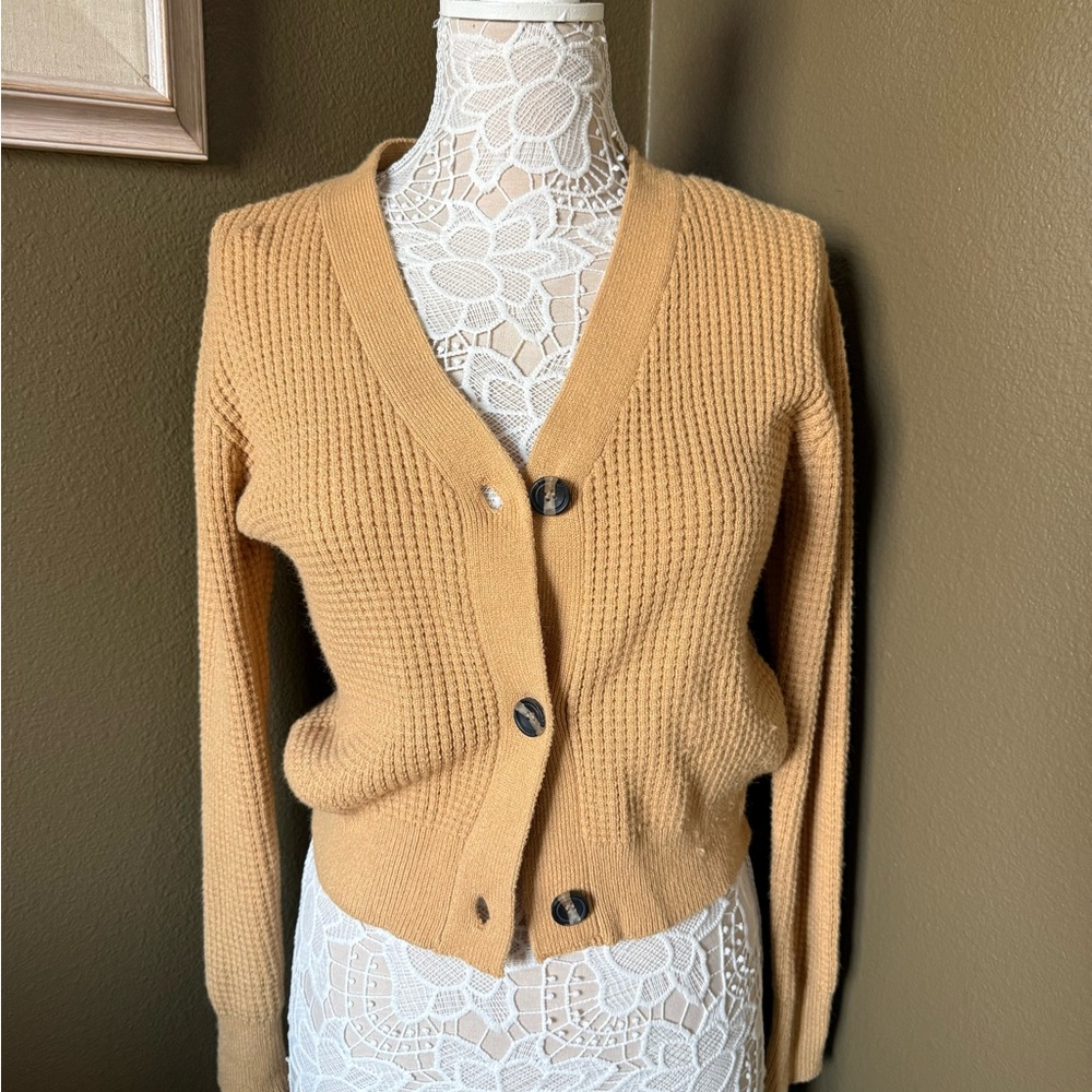 Women's Mustard Cardigan Sweater
